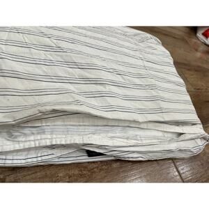 NAUTICA ~ Twin Flat Sheet 100% Cotton White Blue Stripes